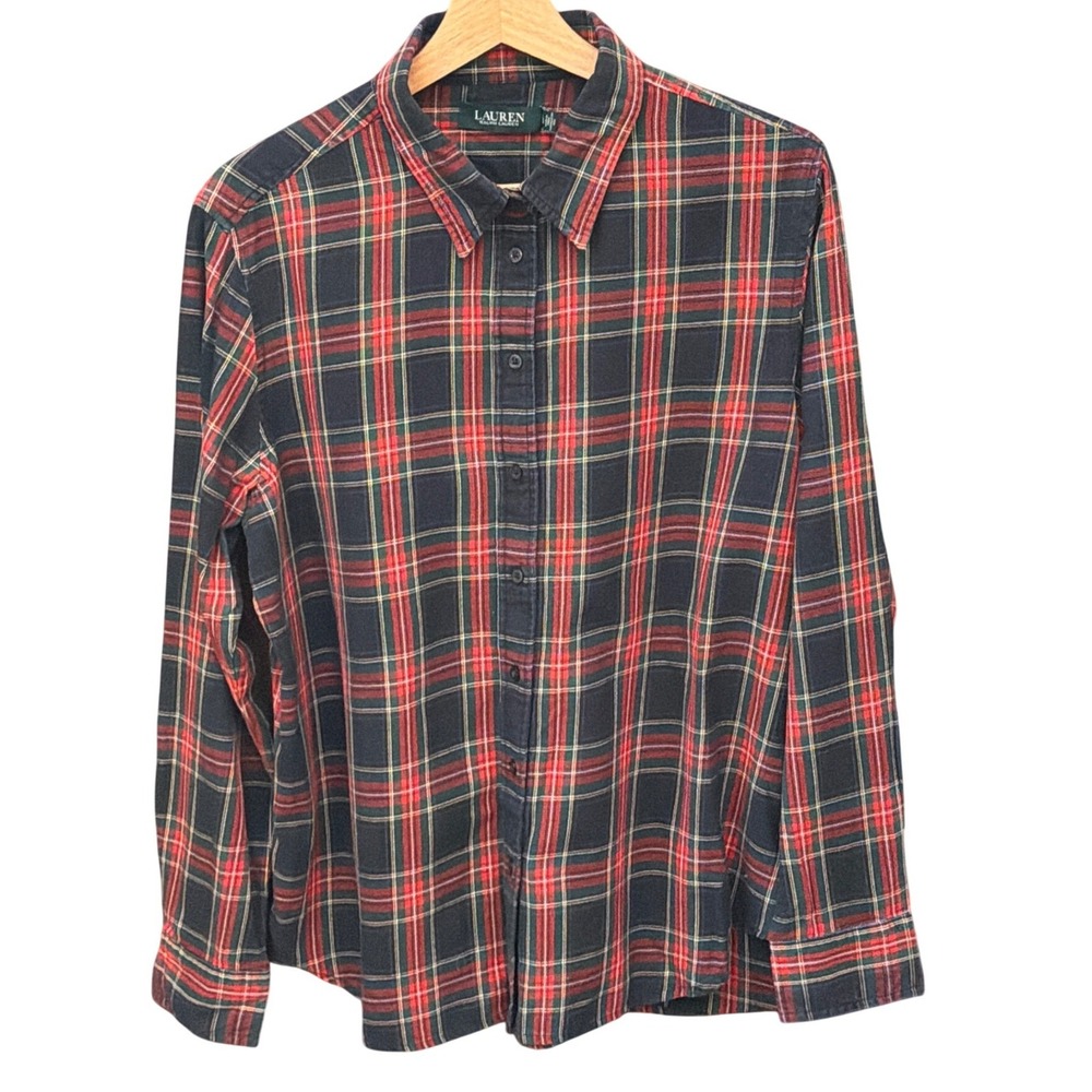 Vintage Lauren Ralph Lauren Flannel Shirt Dark Academia Preppy Heritage Autumn